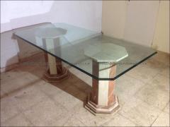 Mesa de cristal con pied marmol en ibiza de segundamano en http://tododesegundamano.es